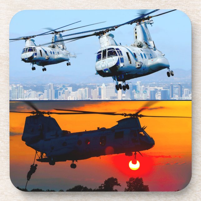 CH-46E MEERESKNIGHT GETRÄNKEUNTERSETZER (Vorderseite)