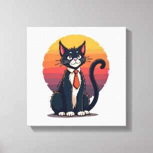 Ch Ch Ch Miau Miau Gruseliger Halloween-Kostüm-Kat Leinwanddruck