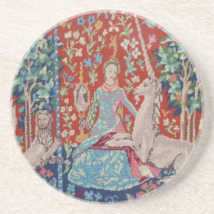 CH Madame et les dessous de verre de tapisserie de