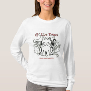 Ch-Miezekatze-Linie Tanz-langes Hülsen-T-Shirt T-Shirt