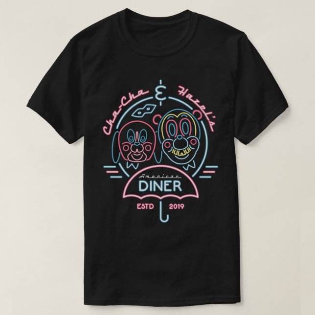 Cha Cha Hazel Diner Neon Umbrella Signa Comic Book T-Shirt (Design vorne)