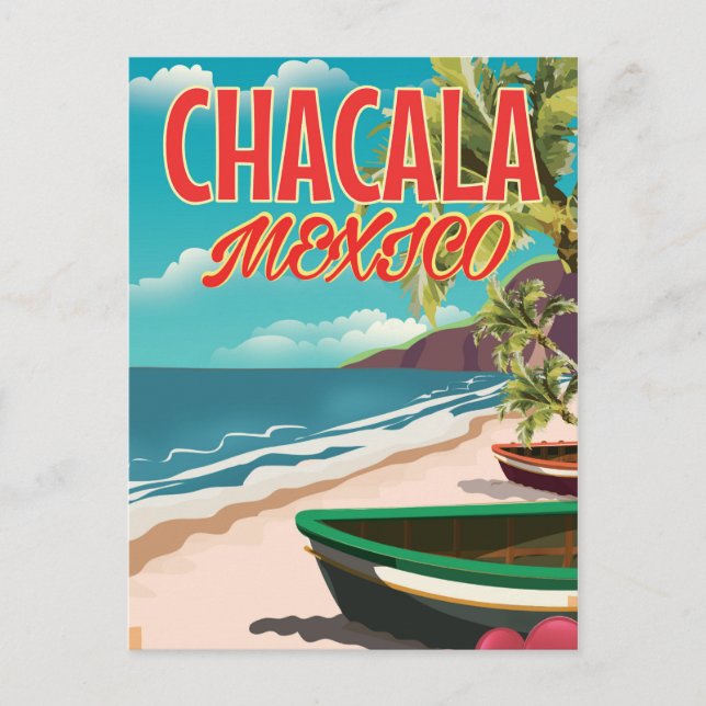 Chacala Mexico Reiseplakat Postkarte (Vorderseite)