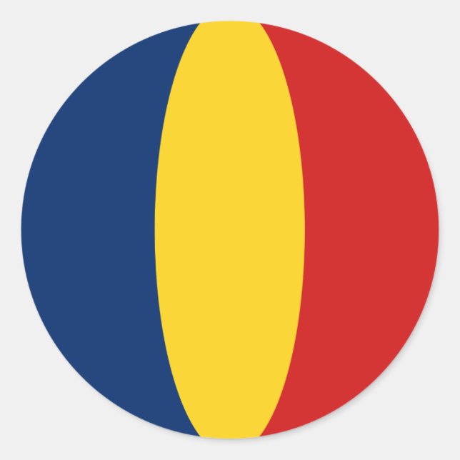 Chad Fisheye Flag Sticker (Vorderseite)