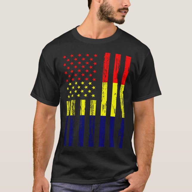 Chad Flag America US It is in my DNA  for Chadians T-Shirt (Vorderseite)