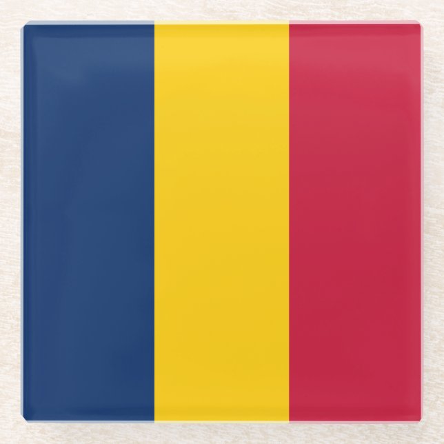 Chad Flag Glasuntersetzer (Vorderseite)