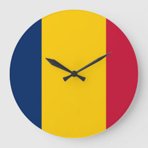Chad Flag Große Wanduhr
