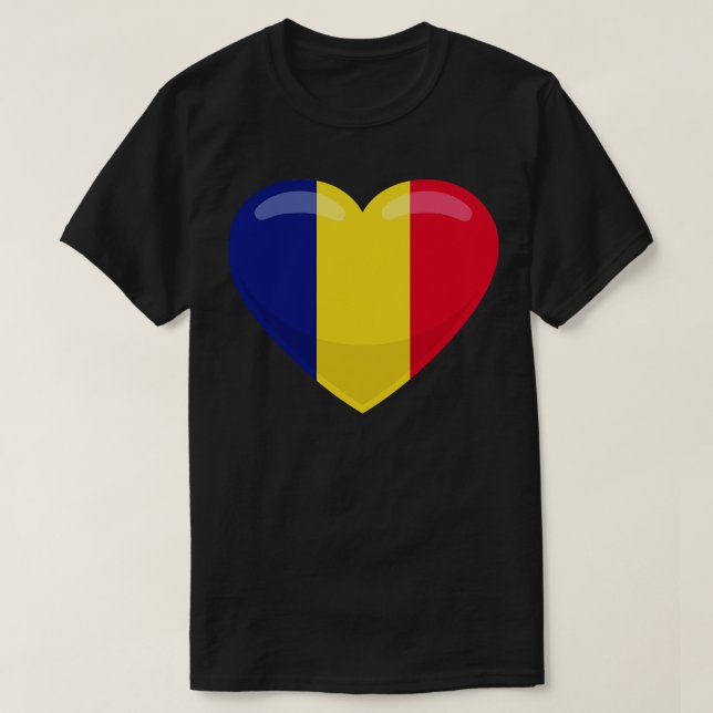 Chad Flag Herz T-Shirt (Design vorne)