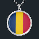 Chad Flag Versilberte Kette<br><div class="desc">Patriotische Flagge des Tschad.</div>