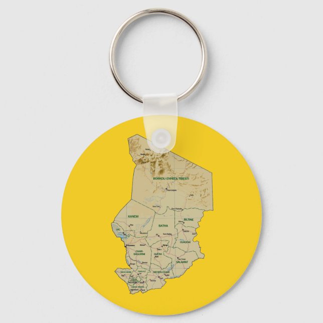 Chad Map Keychain Schlüsselanhänger (Vorderseite)