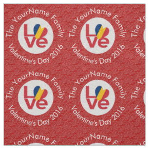 Chad Red LIEBE Flag Personalisiert Stoff