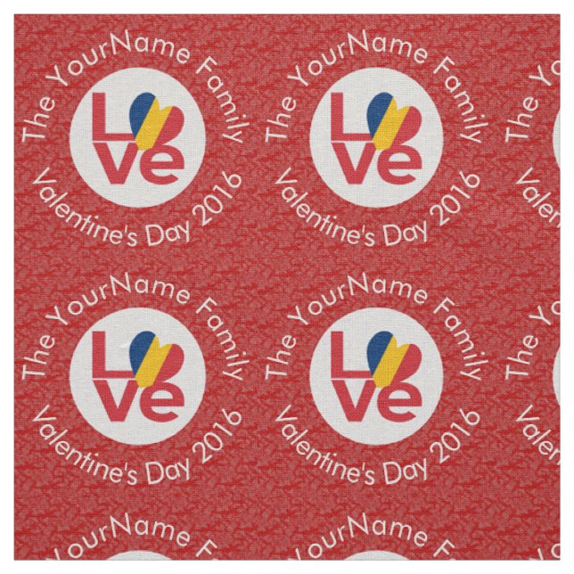 Chad Red LIEBE Flag Personalisiert Stoff (Muster)