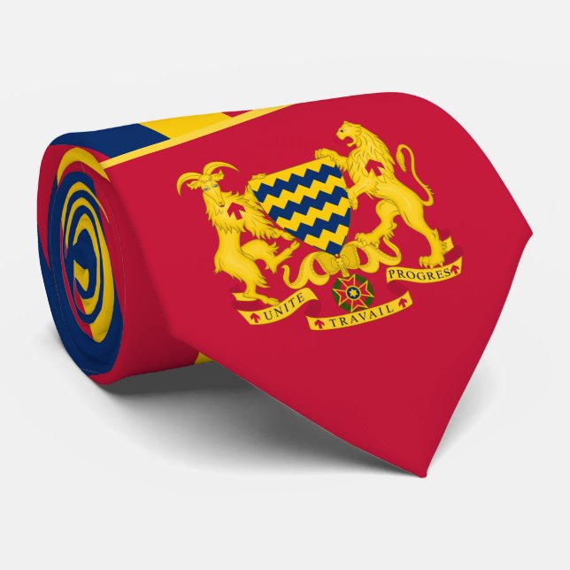 Chadian Flag & Wappen, Flagge des Tschad Krawatte (Gerollt)