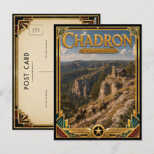 Chadron Nebraska Vintage Art Deco Goldenes Zeitalt Postkarte