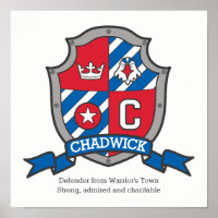 Chadwick boys C nom signifiant affiche rouge bleu