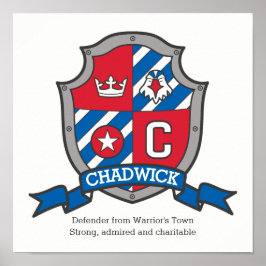 Chadwick Buben C Name bedeutet Red Blue Wappen Pos Poster