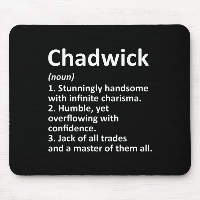 Chadwick Definition Personalisiert Name Funny Birt Mousepad (Vorne)