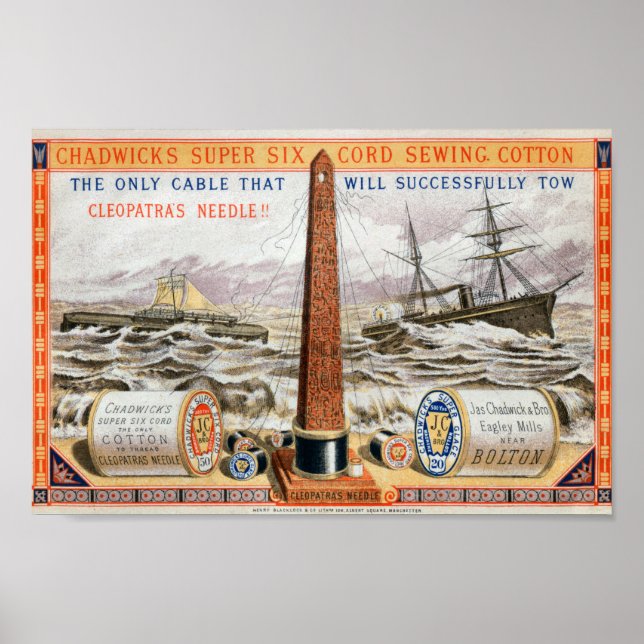 Chadwicke Nähen Cotton Vintage Werbung Poster (Vorne)