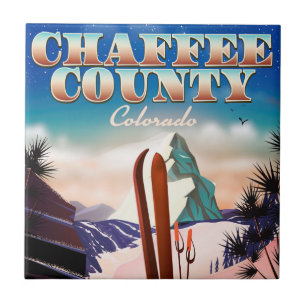 Chaffee County, Colorado-Skiplakat. Fliese