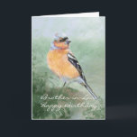 Chaffinch Bird Happy Birthday Brother in Law Karte<br><div class="desc">Custom Chaffinch Bird Happy Birthday Brother in Law</div>