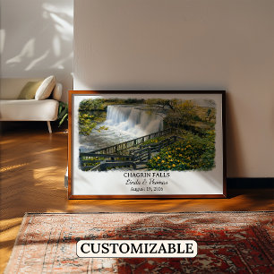Chagrin Falls Ohio Poster, Aquarell, Maßgeschneide Poster