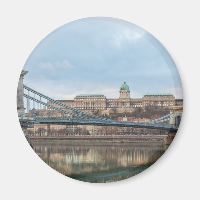 Chain Bridge with Buda Castle Hungary Budapest Magnet (Vorne)