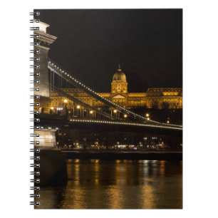 Chain Bridge with Buda Castle Hungary Budapest Notizblock