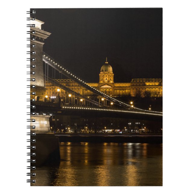 Chain Bridge with Buda Castle Hungary Budapest Notizblock (Vorderseite)