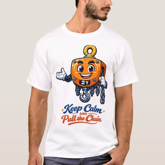 Chain Hoist Mascot Keep Calm Pull Chain Tee (Vorderseite)
