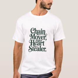 Chain Mover Heart Stealer Elegant Football Script T-Shirt