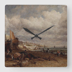 Chain Pier in Brighton von John Constable Quadratische Wanduhr