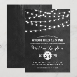 Chaîne de charbon Lumières de mariage Invitation d