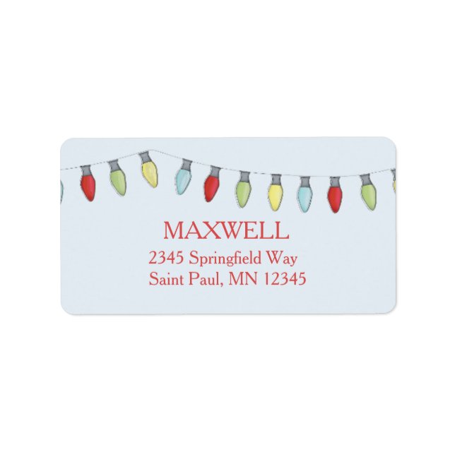 Chaîne de feux de Noël Étiquette modifiable (Devant)