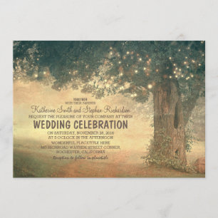 chaîne de lumières faire-part de mariage d'arbre r