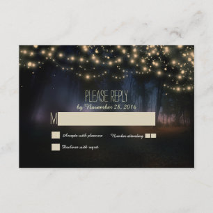 chaîne de lumières mariage rustique cartes RSVP