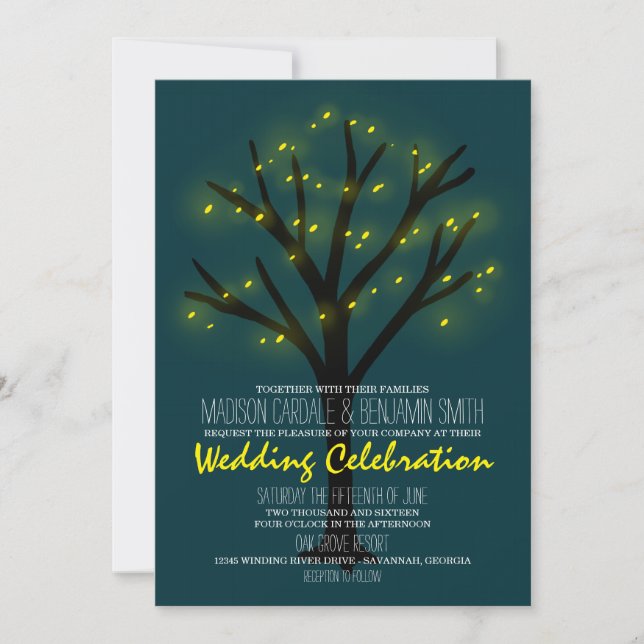 Chaîne de lumières Oak Tree Wedding Invitations (Devant)