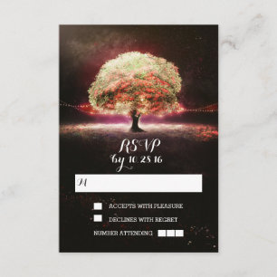 Chaîne de lumières trois cartes RSVP mariage