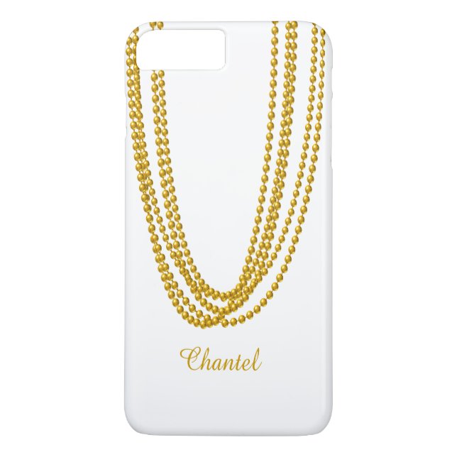 Chaîne de Pearls iPhone 7 Plus Coque en or (Dos)