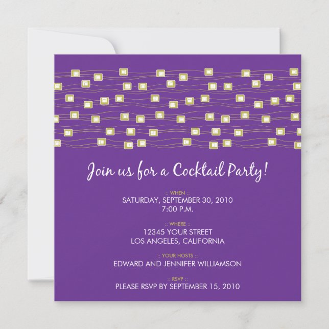 Chaîne des lumières Invitation du Cocktail Party ( (Devant)