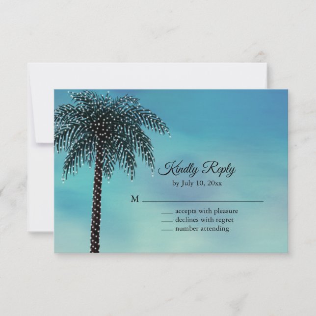 Chaîne du soir Lumières Palm Tree RSVP turquoise (Devant)