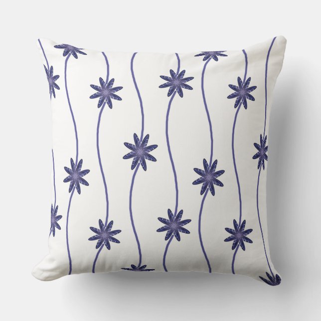 Chaîne Florale Blanche Motif Jeu Oreiller (Recto)