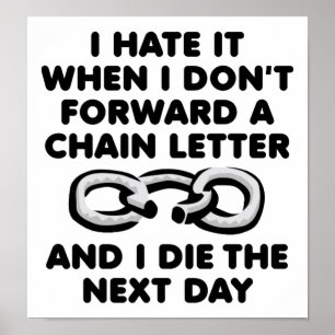Chaîne Lettre Mort Drôle Poster