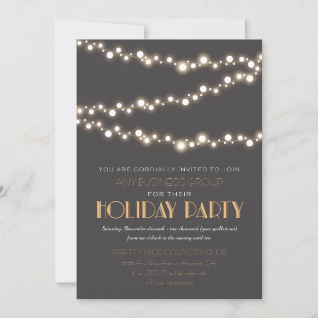 Chaîne Lights Corporate Holiday Party Invitations (Devant)