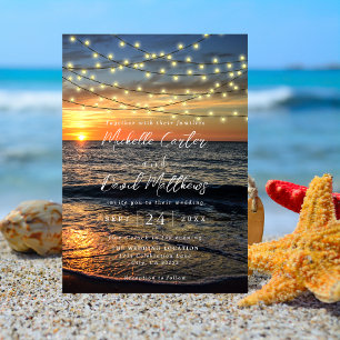 Chaîne Lumière Sunset Beach Mariage Invitation