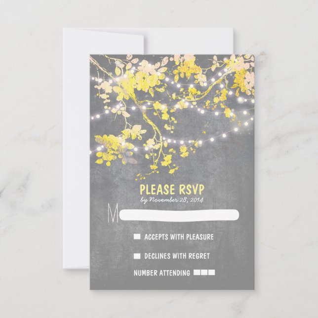 Chaîne lumières moderne mariage rustique cartes RS (Devant)