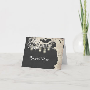 Chaîne Mason Jar illumine Carte de remerciements d