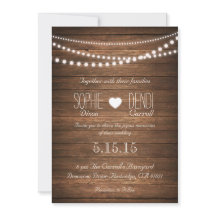 Chaîne rustique de lumière Invitation de mariage (