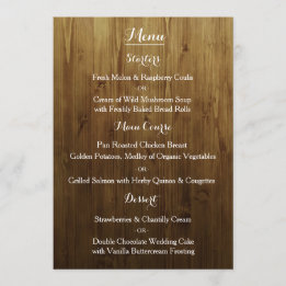 Chaîne Rustique De Lumières Menu Mariage campagnar