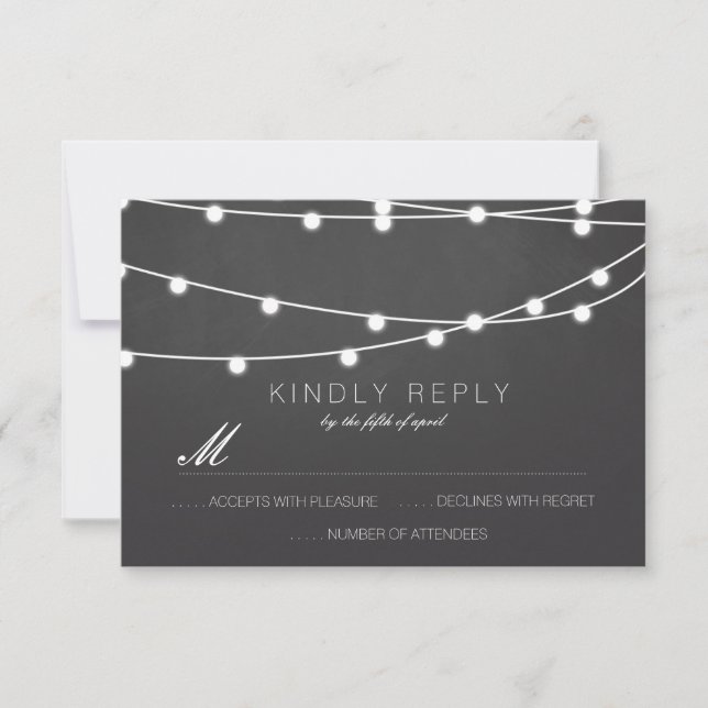 Chaîne simple de lumière mariage RSVP | MARIAGE (Devant)