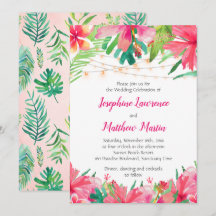 Chaîne tropicale éclaire les invitations de mariag