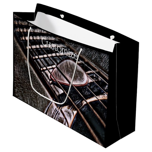 Chaînes De Guitare En Cuir Grand Sac Cadeau (Devant Angle)
